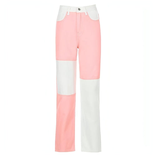 DenimDare™ Stitching High-rise Straight-leg Jeans Women