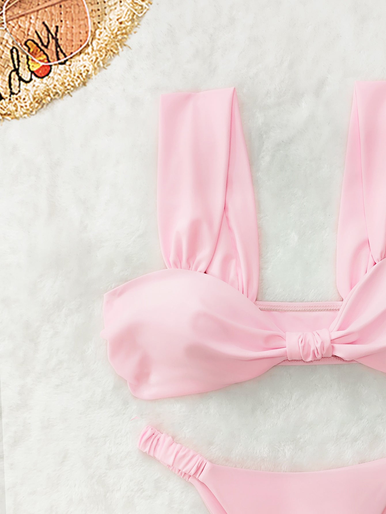 Solid Color Bikini Swimsuit Set