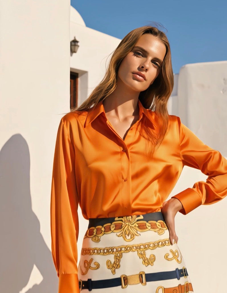 Limited "Horse Collection" Flare Silk Skirt