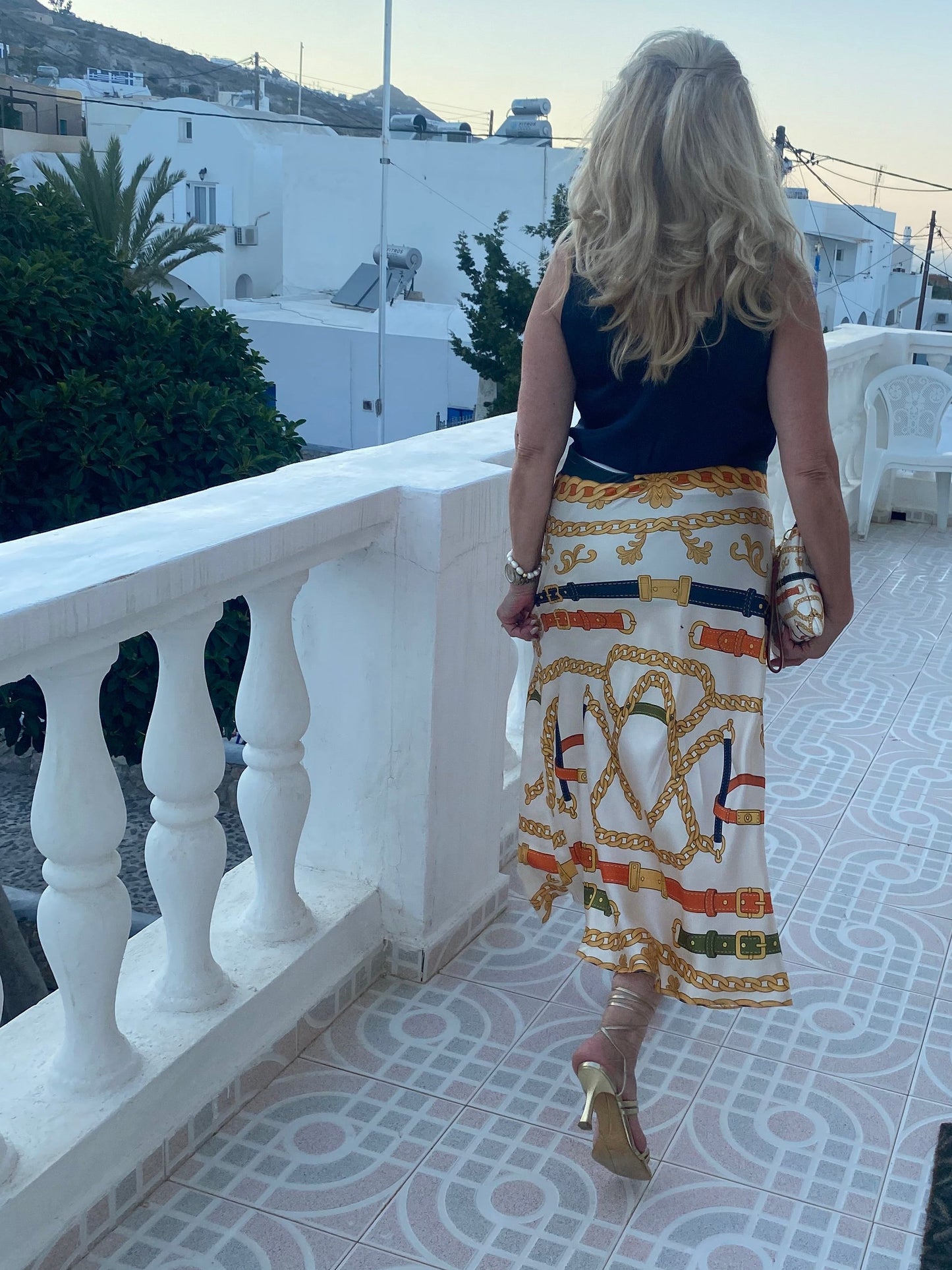 Limited "Horse Collection" Flare Silk Skirt