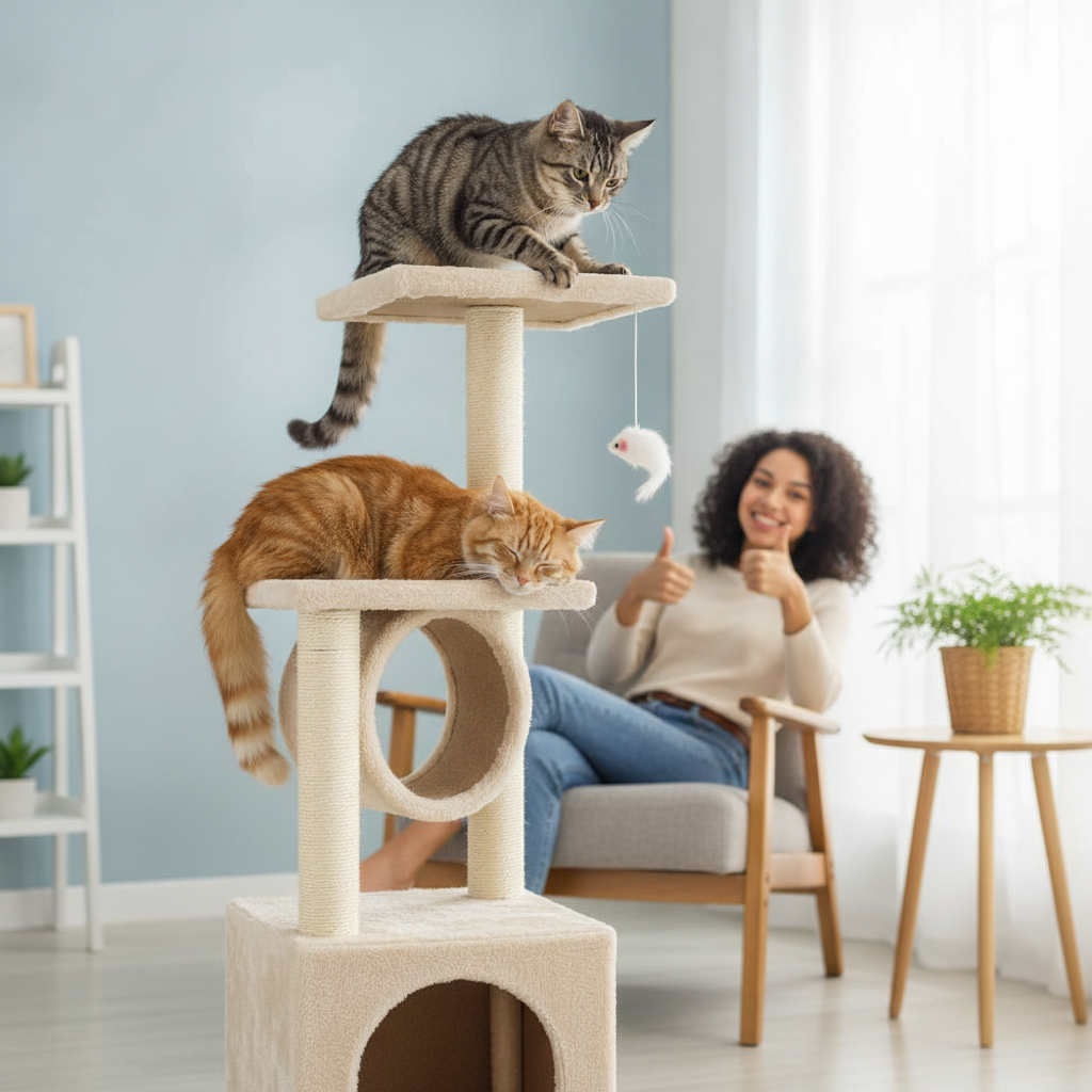 Kuscheliger Katzen-Kletterturm